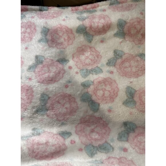 Baby Essentials Vtg Pink Roses Flowers Floral Security Baby Blanket Fleece 30” - Picture 15 of 16